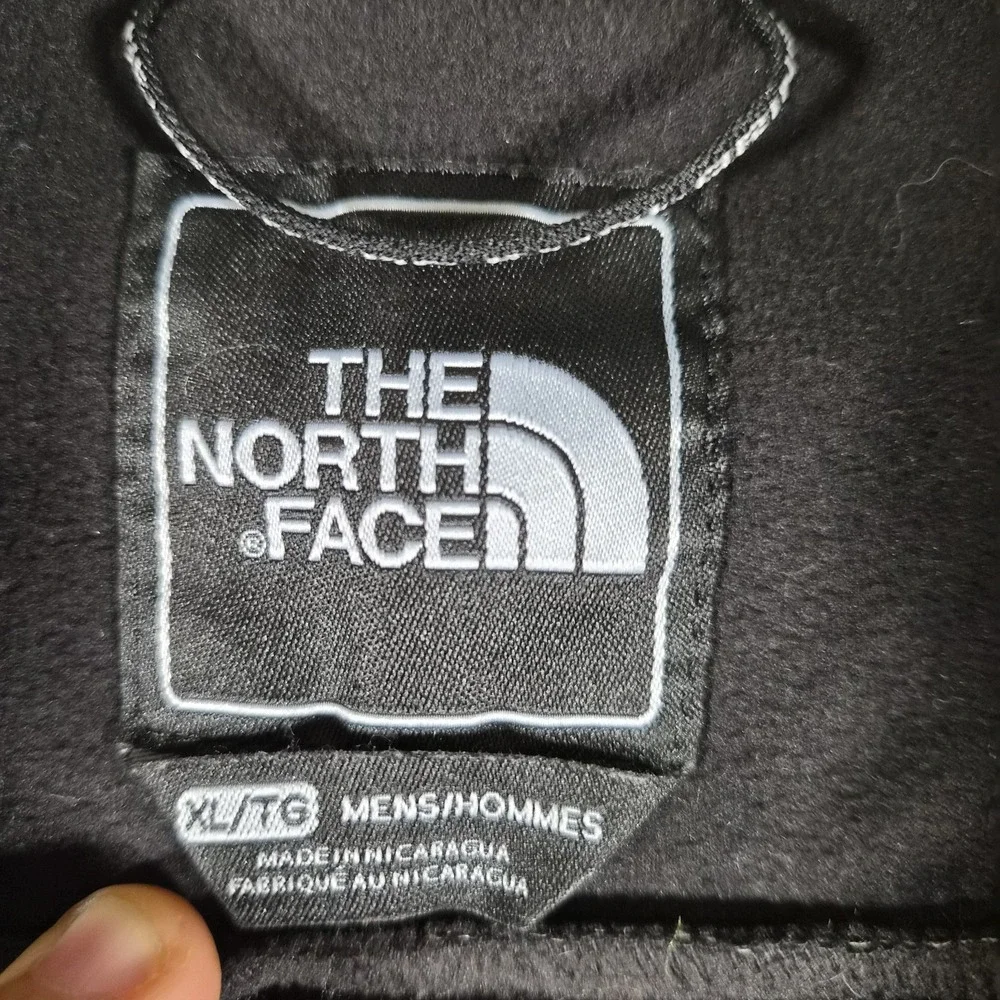 The North Face Men's XL Apex Softshell Jacket Black Gray Full Zip Fleece Lined